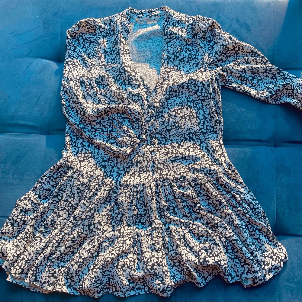 ZARA Long Sleeve Button Down Frock Dress